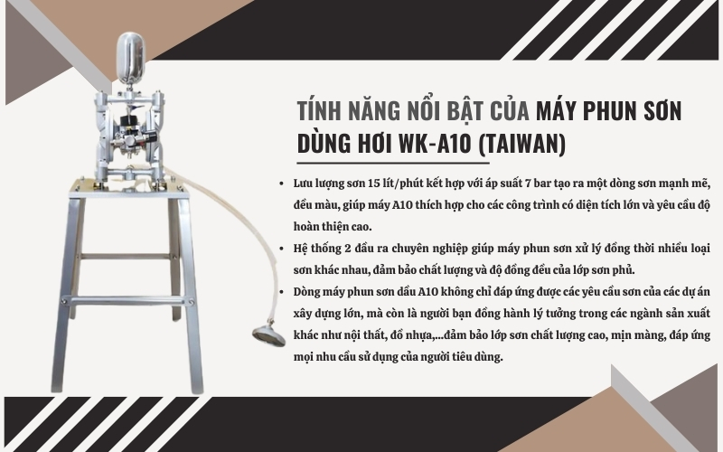 Tính năng nổi bật của máy phun sơn dùng hơi WK-A10