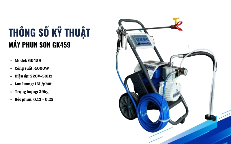 Thông số kỹ thuật của máy phun sơn GK459