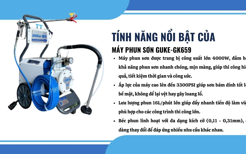 Tính năng nổi bật của Máy phun sơn GUKE-GK659