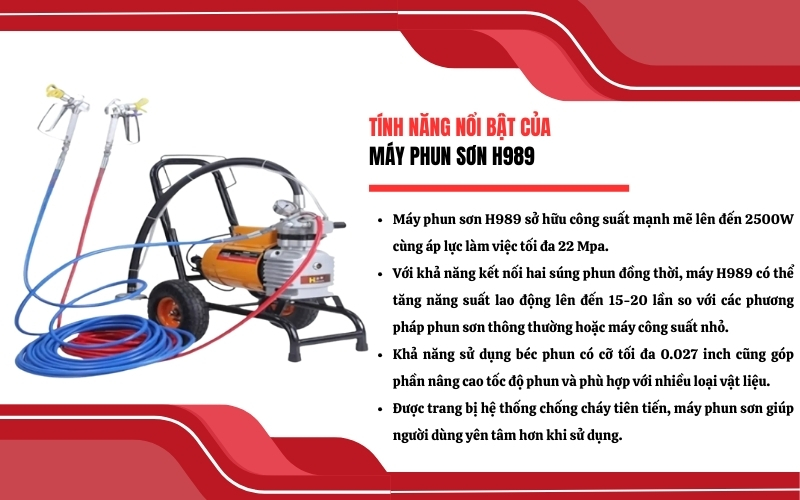 Tính năng nổi bật của máy phun sơn H989