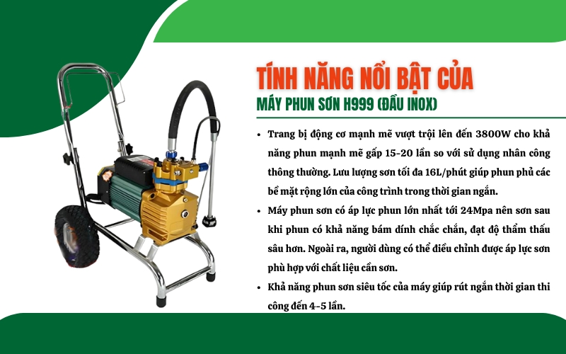 Tính năng của máy phun sơn H999