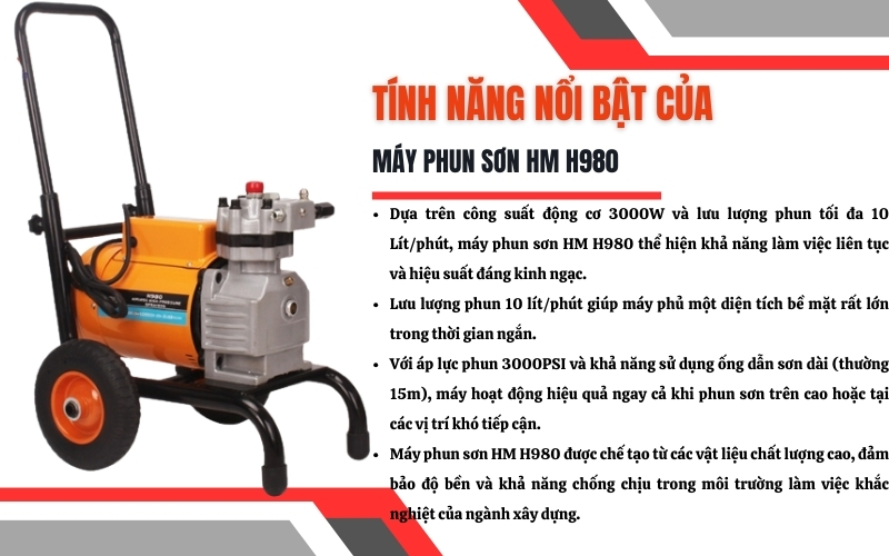 Tính năng nổi bật của Máy phun sơn HM H980