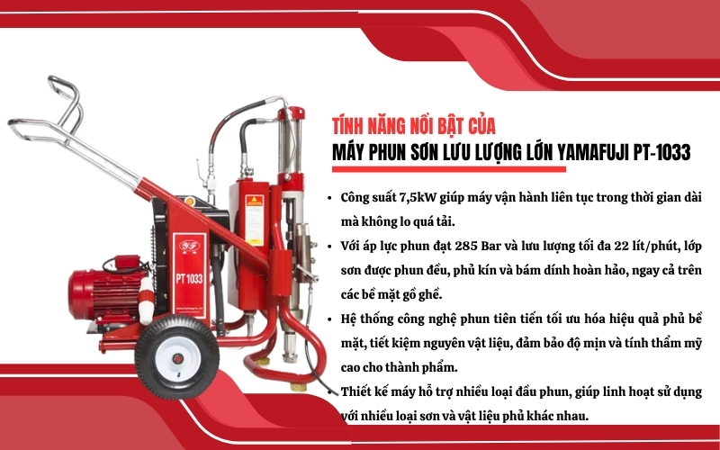 Tính năng nổi bật của máy phun sơn Yamafuji PT-1033