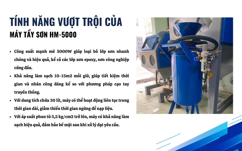 Ưu điểm và tính năng nổi bật của máy tẩy sơn HM-5000