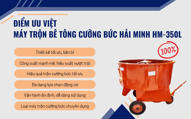 Điểm ưu việt của Máy trộn bê tông cưỡng bức Hải Minh HM-350L