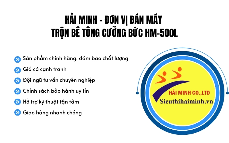 Hải Minh - đơn vị bán Máy trộn bê tông cưỡng bức HM-500L