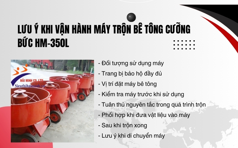 Lưu ý khi vận hành Máy trộn bê tông cưỡng bức HM-350L