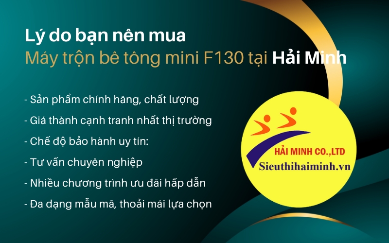 Lý do bạn nên mua Máy trộn bê tông mini F130 tại Hải Minh