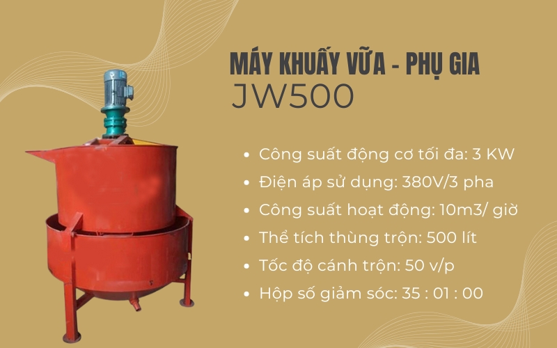 Máy khuấy vữa - phụ gia JW500