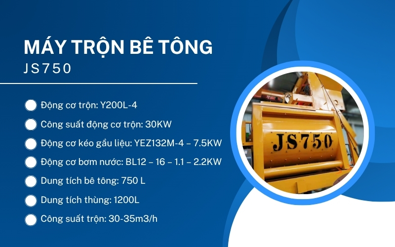 Máy trộn bê tông JS750