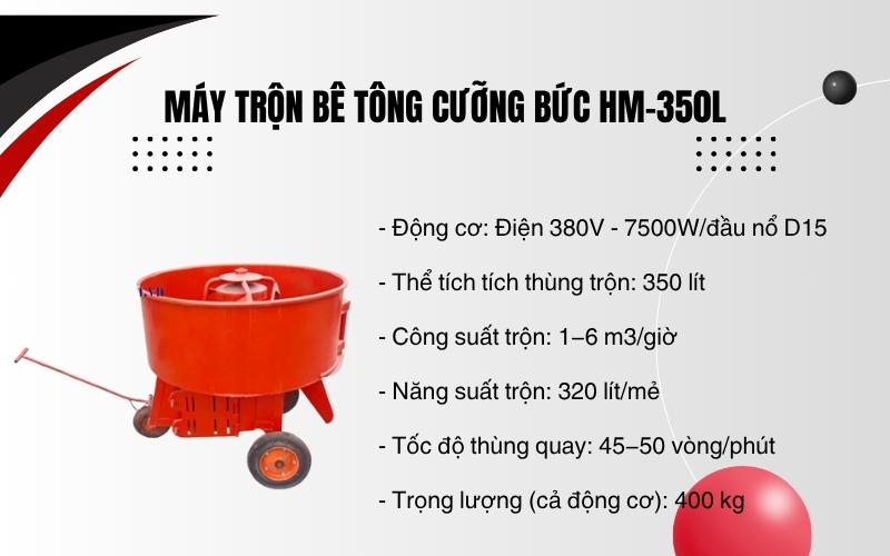 Máy trộn bê tông cưỡng bức HM-350L