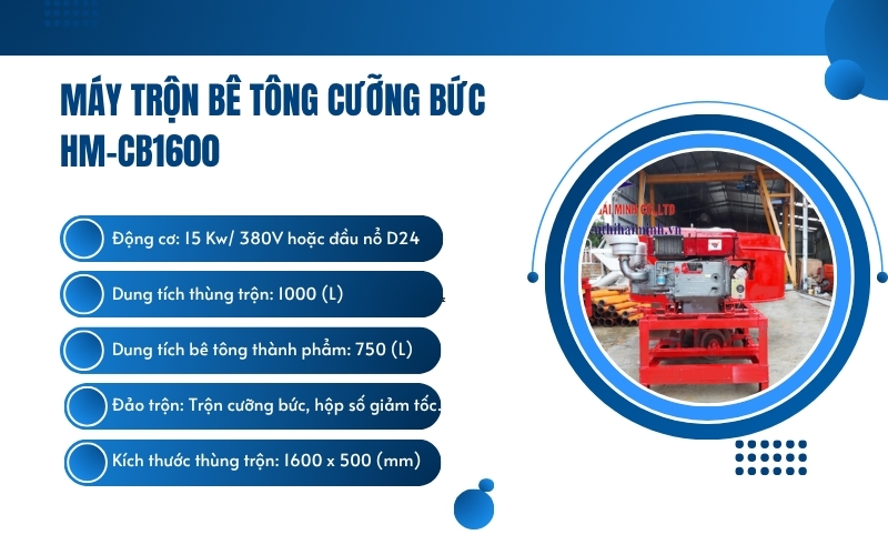 Máy trộn bê tông cưỡng bức HM-CB1600