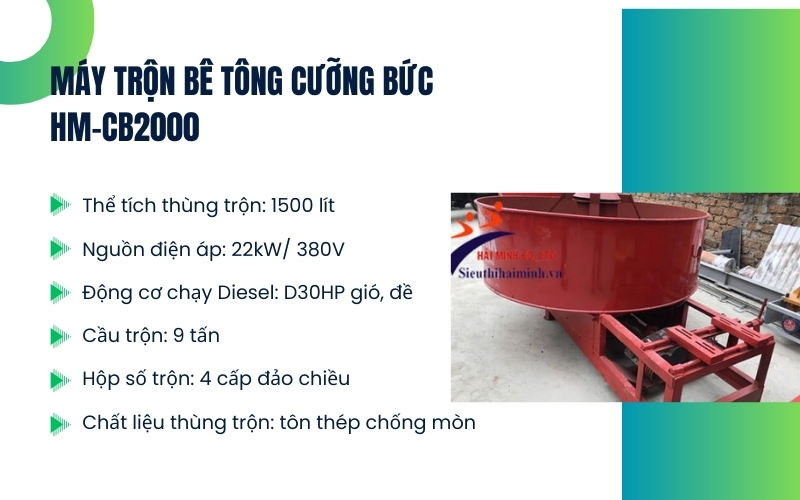 Máy trộn bê tông cưỡng bức HM-CB2000