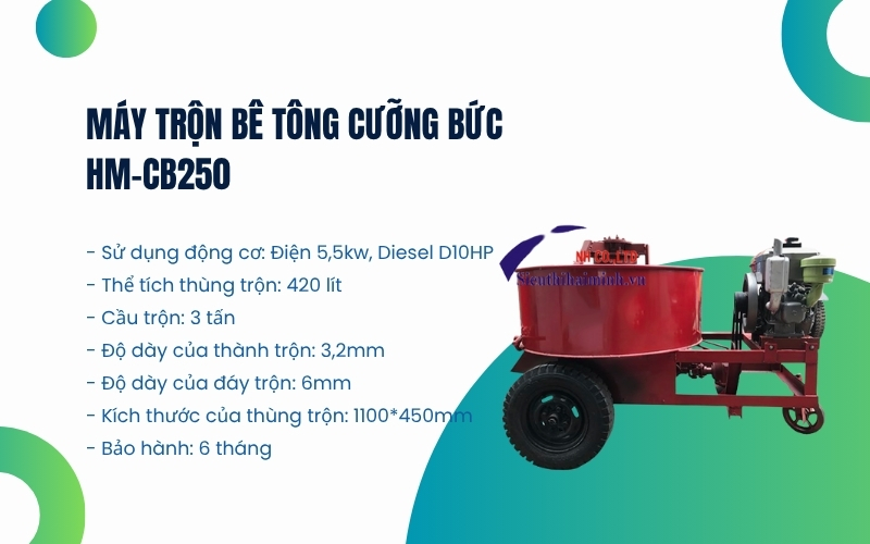 Máy trộn bê tông cưỡng bức HM-CB250