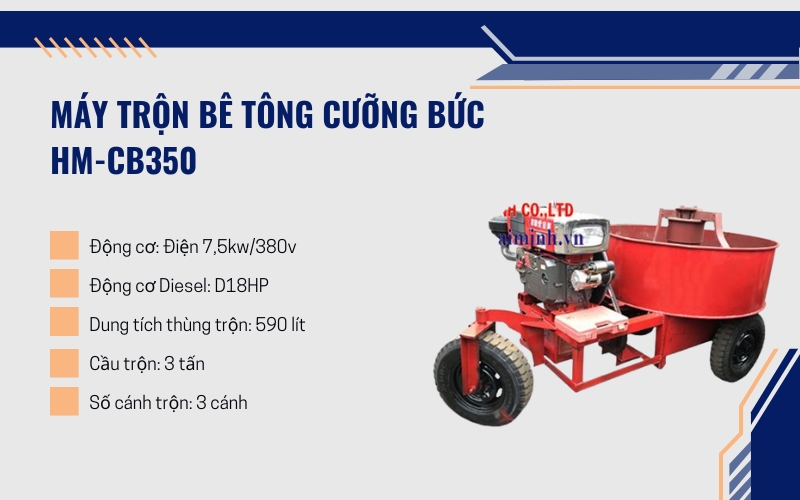Máy trộn bê tông cưỡng bức HM-CB350