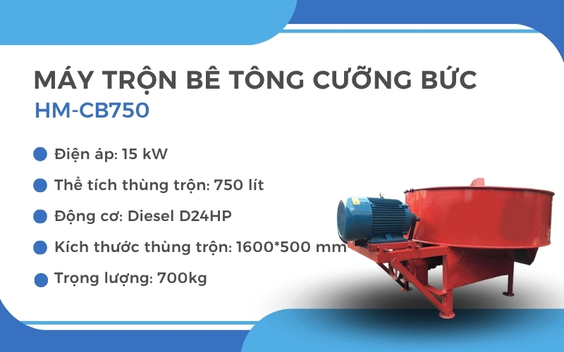 Máy trộn bê tông cưỡng bức HM-CB750
