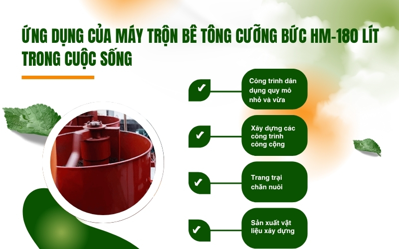 Ứng dụng của Máy trộn bê tông cưỡng bức HM-180 lít trong cuộc sống