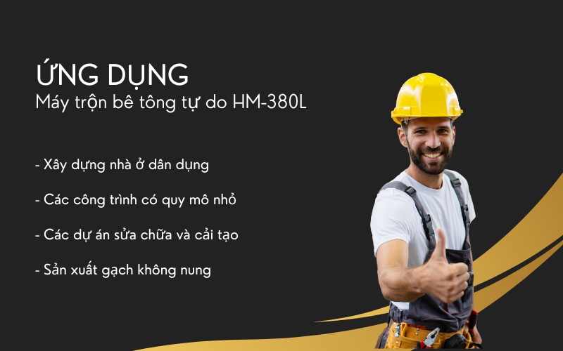 Ứng dụng của Máy trộn bê tông tự do HM-380L