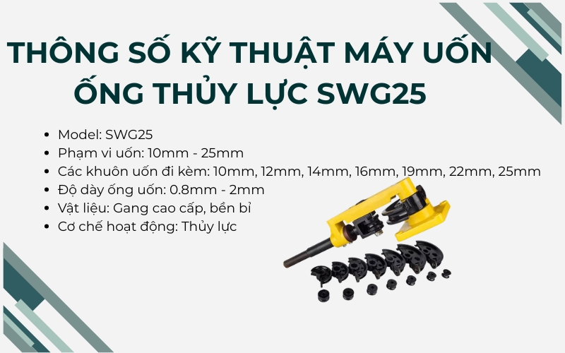 Máy uốn ống thủy lực SWG25