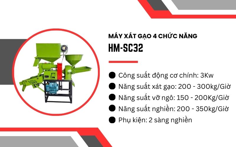Máy xát gạo 4 chức năng HM-SC32