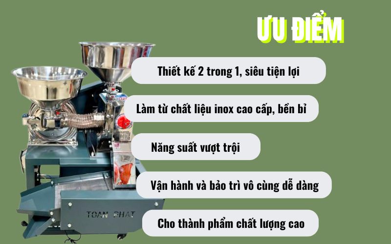 Điểm nổi bật của máy xát gạo inox 2 tác dụng HM-TF800