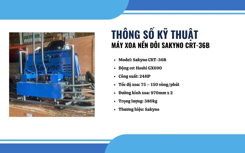 Thông số kỹ thuật của Máy xoa nền đôi Sakyno CRT-36B