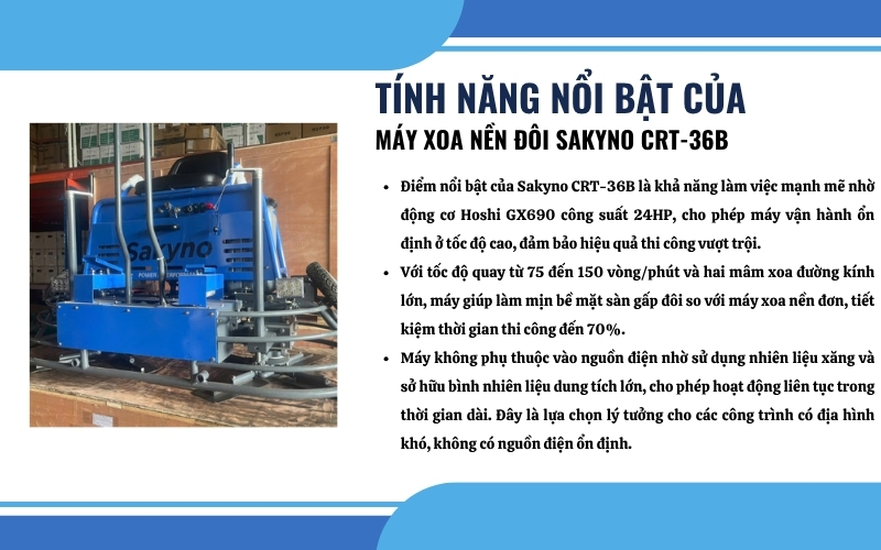 Tính năng nổi bật của Máy xoa nền đôi Sakyno CRT-36B