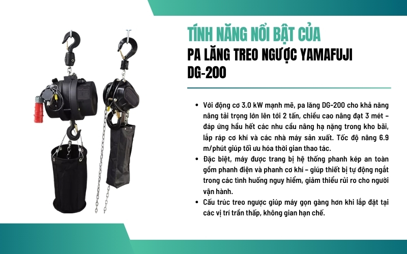Tính năng nâng hạ an toàn, vận hành mạnh mẽ và ổn định