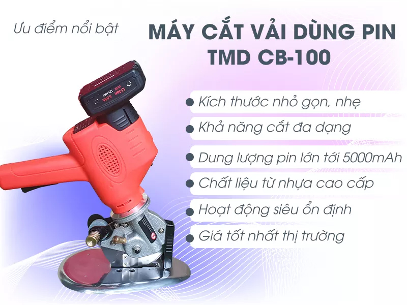 ưu điểm vượt trội của Máy cắt vải chạy pin TMD CB-100