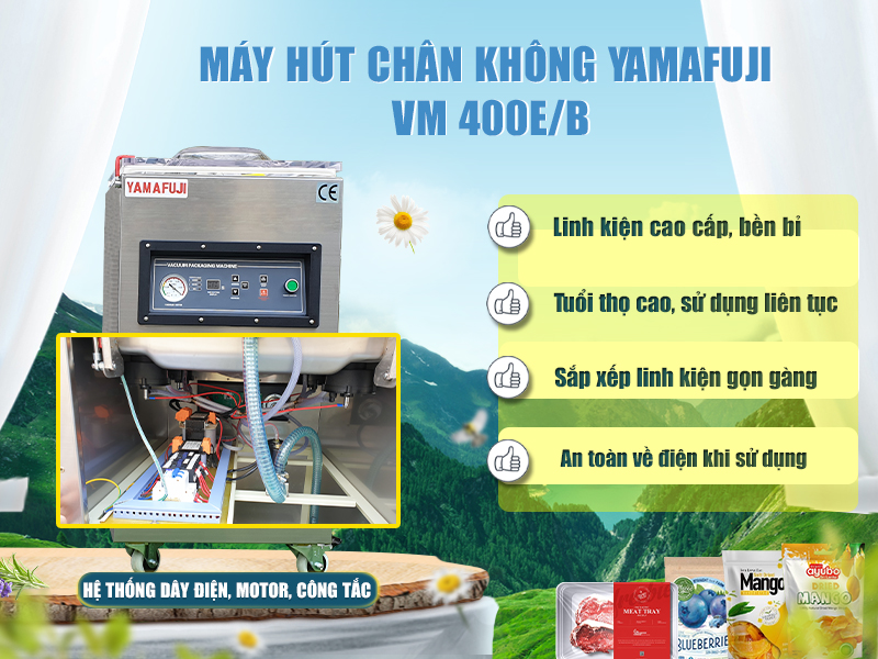 hệ thống dây điện motor công tắc máy hút chân không Yamafuji VM400EB