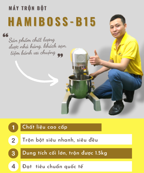máy trộn bột Hamiboss-B15 giá rẻ 