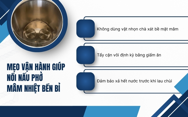 Mẹo vận hành giúp nồi nấu phở mâm nhiệt bền bỉ
