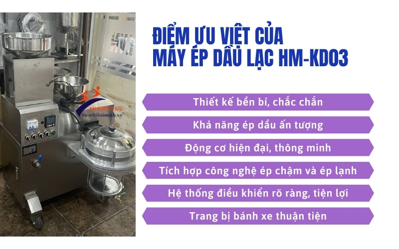 Điểm ưu việt của máy ép dầu lạc HM-KD03
