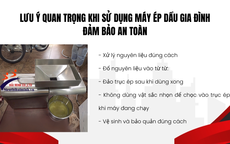 Lưu ý quan trọng khi sử dụng máy ép dầu gia đình đảm bảo an toàn
