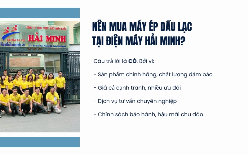 Nên mua máy ép dầu lạc tại Điện máy Hải Minh?