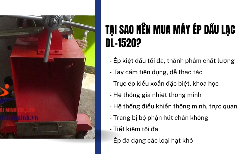 Tại sao nên mua Máy ép dầu lạc DL-1520?