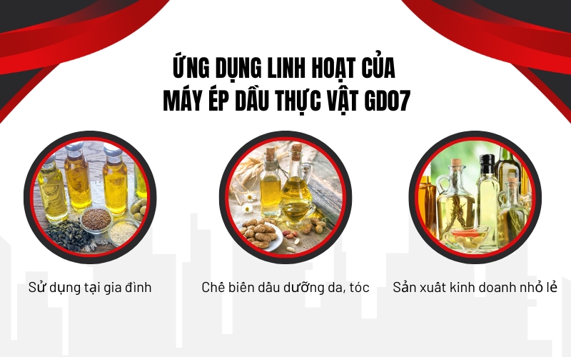 Ứng dụng linh hoạt của Máy ép dầu thực vật GD07