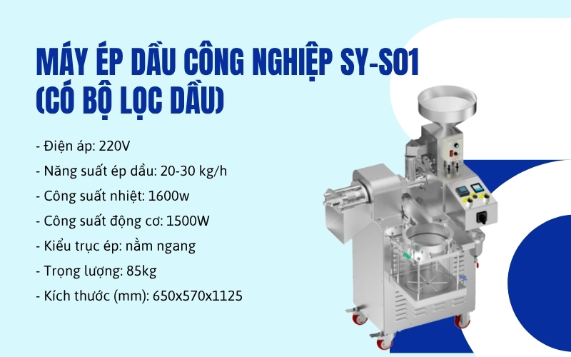 Máy ép dầu công nghiệp SY-S01 (Có bộ lọc dầu)