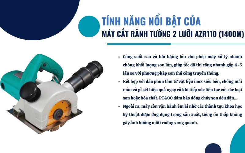 Tính năng nổi bật của máy cắt rãnh tường AZR110