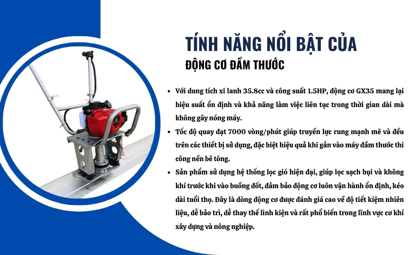Tính năng nổi bật của Động cơ đầm thước Honda GX35