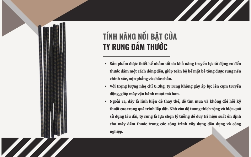 Tính năng nổi bật của Ty rung đầm thước