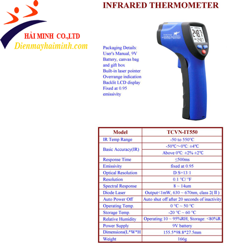 Máy đo nhiệt độ hồng ngoại TCVN-IT550