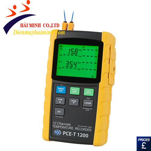 Máy đo nhiệt độ tiếp xúc 12 kênh ghi nhiệt độ PCE-T 1200