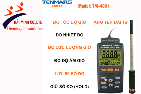Máy đo tốc độ và lưu lượng gió Tenmars TM-4001