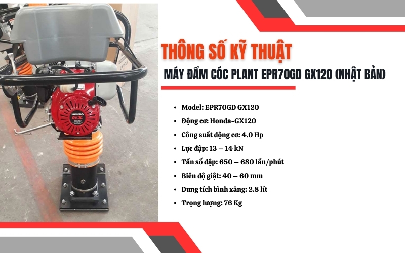 Máy đầm cóc Plant EPR70GD GX120 (Nhật Bản)