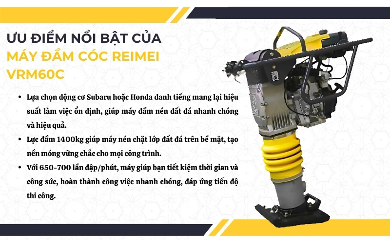 Tính năng nổi bật của máy đầm cóc REIMEI VRM60C