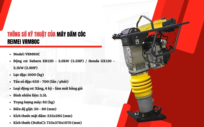 Thông số kỹ thuật máy đầm cóc REIMEI VRM80C