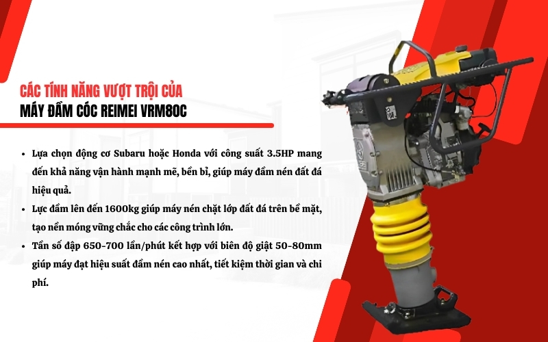 Tính năng nổi bật của máy đầm cóc REIMEI VRM80C