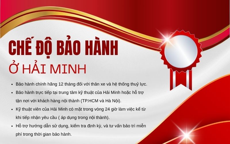 Chế độ bảo hành ở Hải Minh khi bạn mua xe nâng tay