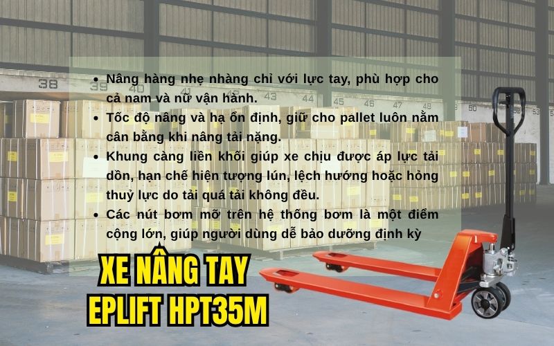 Khả năng nâng hạ của xe Eplift HPT35M